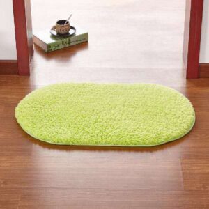 Oval lime green rug