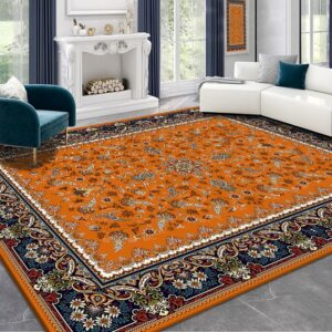 Traditional orange patterned rug